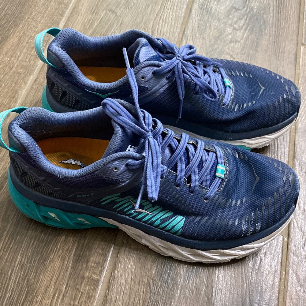 Blue & teal Hokas